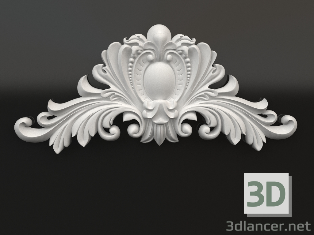 modèle 3D Elément décoratif en plâtre DE 015 (332x750) - preview