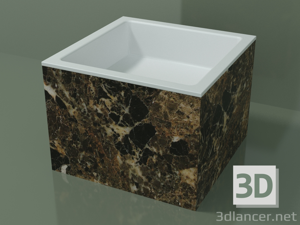 modello 3D Lavabo da appoggio (01R122301, Emperador M06, L 48, P 48, H 36 cm) - anteprima