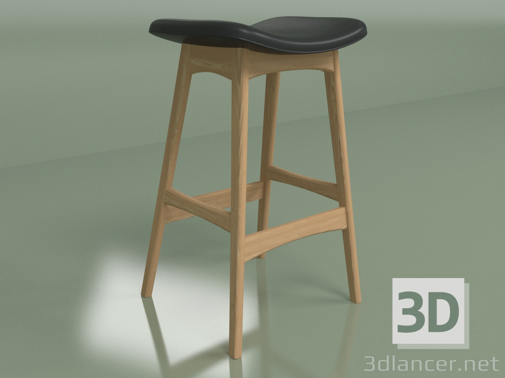 3d model Semi-bar chair Allegra height 67 (light brown, black) - preview