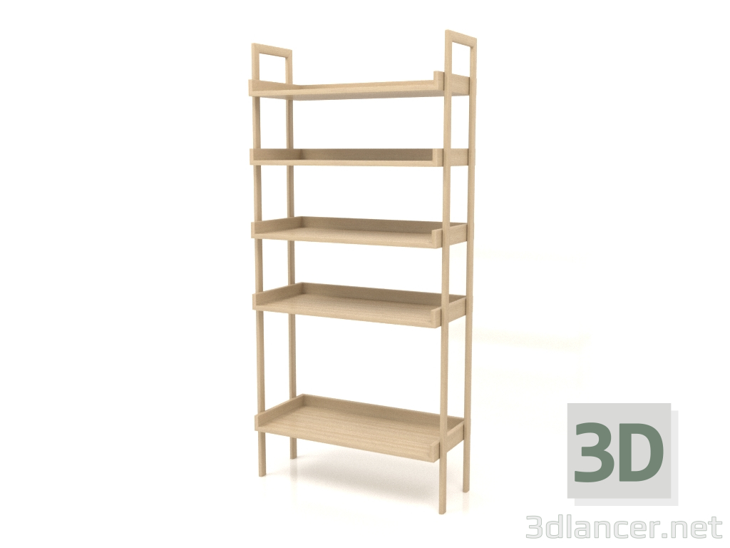 3d модель Стеллаж ST 03 (без тумбы) (900х400х1900, wood white) – превью