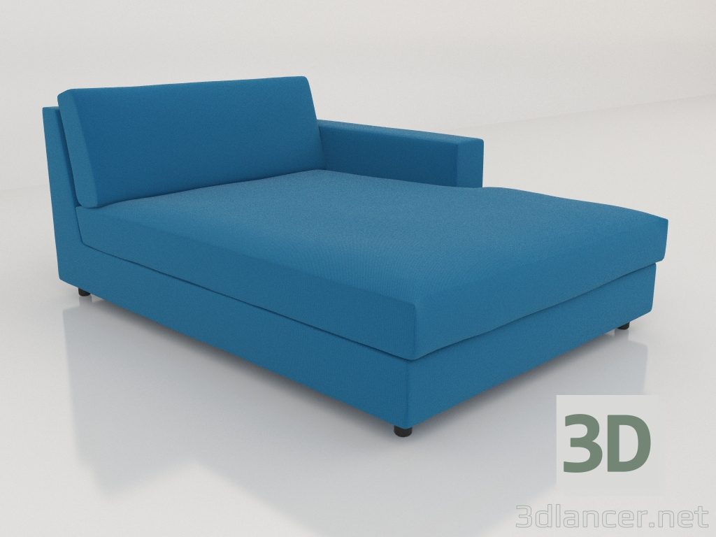 3d model Chaise longue 103 with an armrest on the right - preview