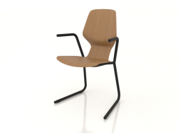 Chair on cantilever legs D25 mm with armrests