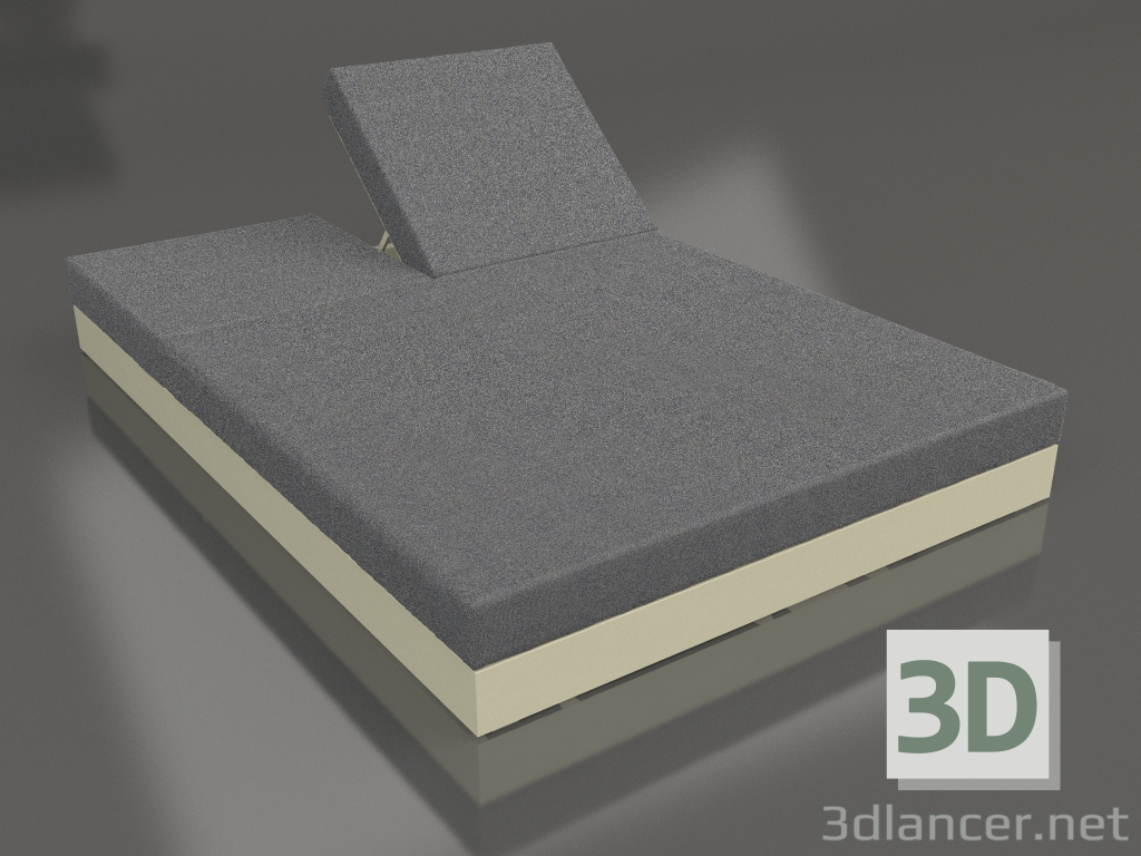 modello 3D Letto con schienale 140 (Oro) - anteprima