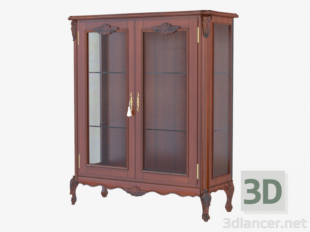 modello 3D Vetrina BN8806 a due porte (un albero con una patina nera) - anteprima