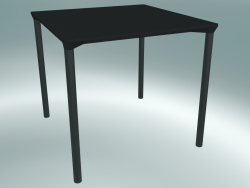 Mesa MONZA (9203-01 (80x80cm), H 73cm, negro HPL, aluminio, con recubrimiento en polvo negro)