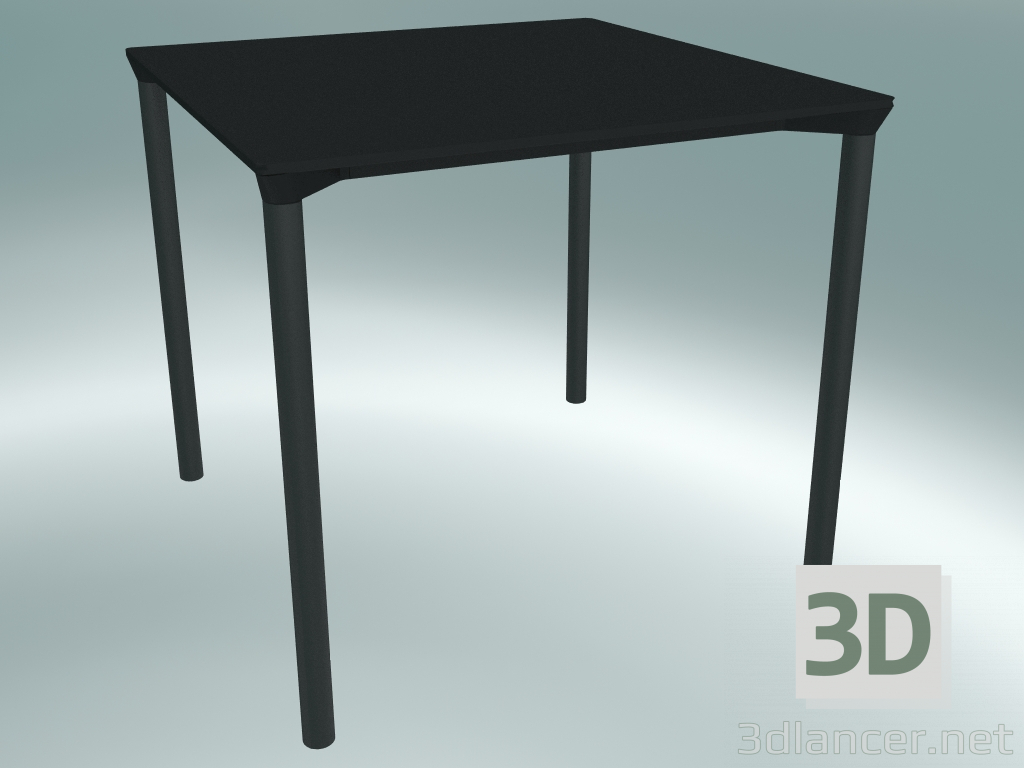 Modelo 3d Mesa MONZA (9203-01 (80x80cm), H 73cm, HPL preto, alumínio, revestimento em pó preto) - preview