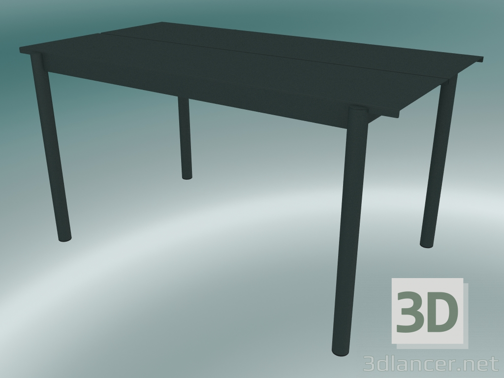 3d model Mesa de acero lineal (140 cm, verde oscuro) - vista previa