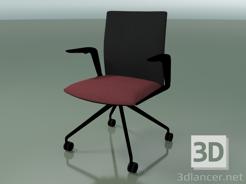 modello 3D Sedia 4801 (4 ruote, con rivestimento - tessuto e rete, V39) - anteprima