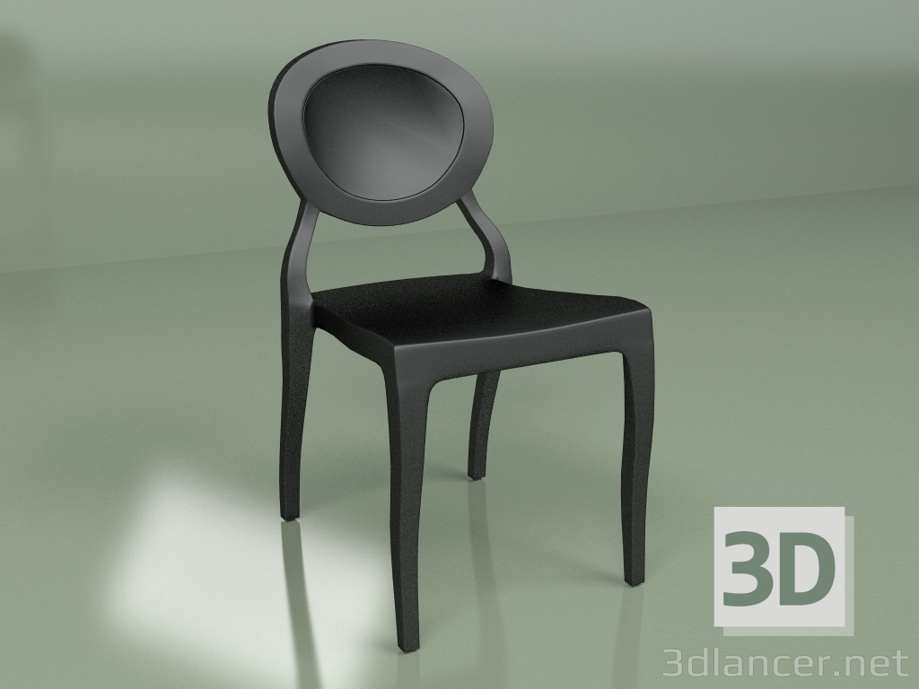 modèle 3D Chaise Romola empilable (noir) - preview