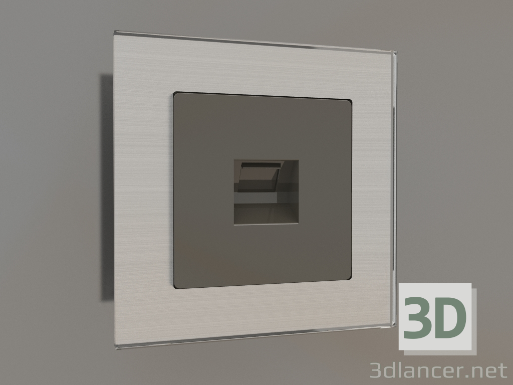 3d model Toma de teléfono RJ-11 (gris-marrón) - vista previa