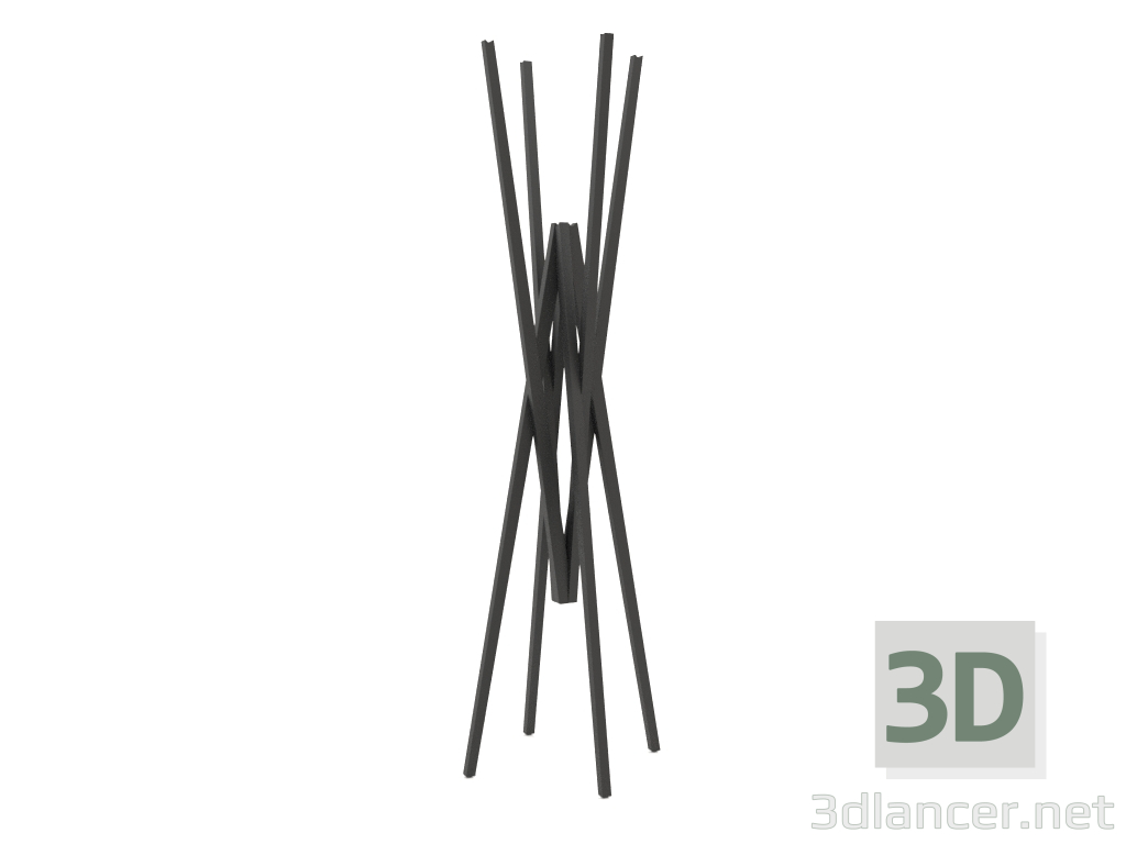 3d model Perchero (roble negro) - vista previa