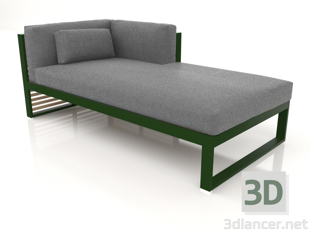 3d model Sofá modular sección 2 derecha (Verde botella) - vista previa