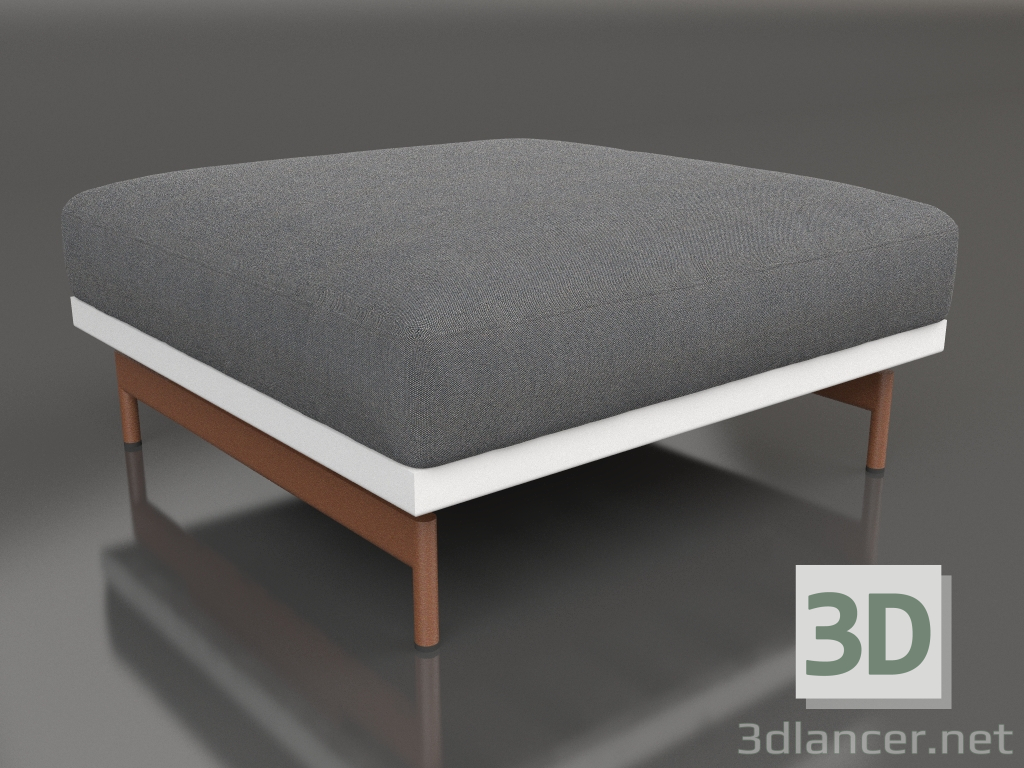 3D Modell Sofamodul, Pouf (Weiß) - Vorschau