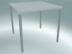 Mesa MONZA (9203-01 (80x80cm), H 73cm, blanco HPL, aluminio, con recubrimiento de polvo blanco)