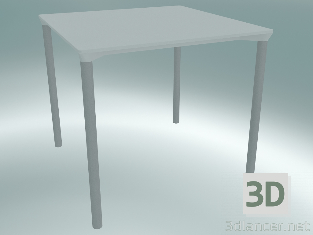 3d model Mesa MONZA (9203-01 (80x80cm), H 73cm, blanco HPL, aluminio, con recubrimiento de polvo blanco) - vista previa