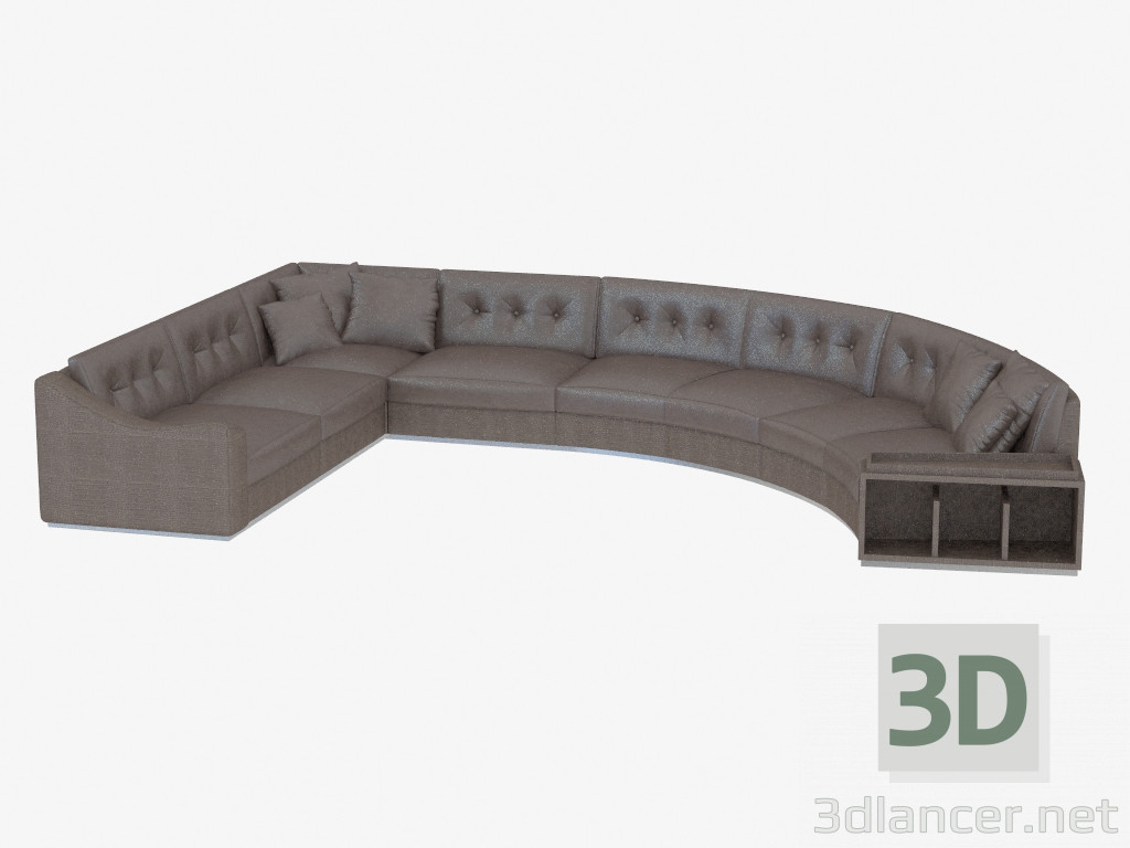 3D Modell Modern Ecksofa mit Regalen Golden Circus (512х333х83) - Vorschau