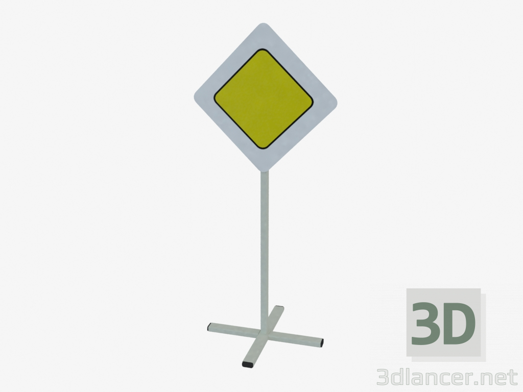 Modelo 3d Sinal de estrada principal (0378) - preview