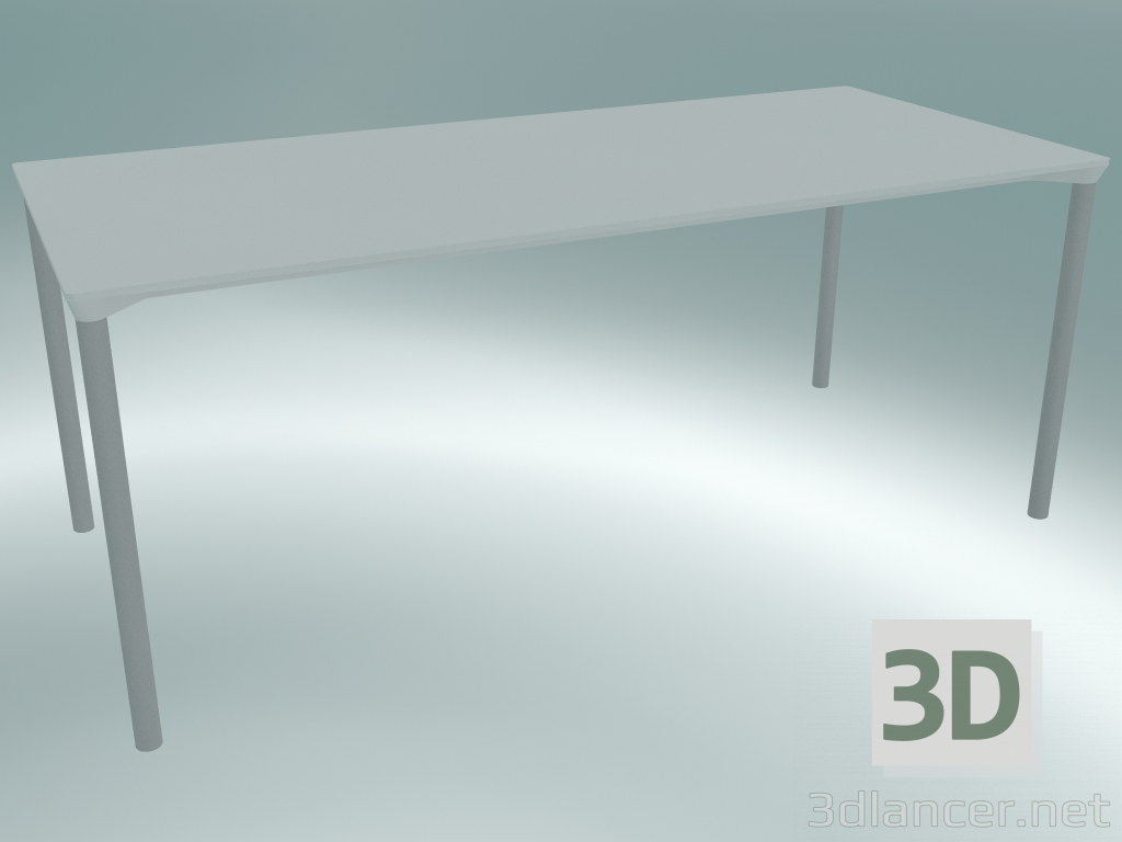 3D Modell Tisch MONZA (9208-01 (80x180cm), H 73cm, HPL weiß, Aluminium, weiß pulverbeschichtet) - Vorschau