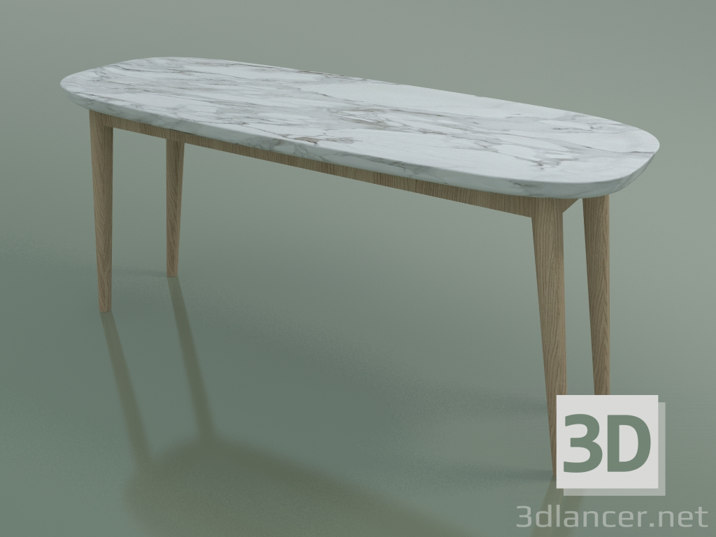 modèle 3D Table basse ovale (247 R, marbre, Rovere Sbiancato) - preview