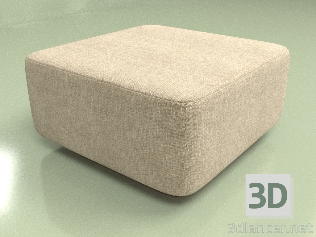 3d model Plump square pouffe - preview