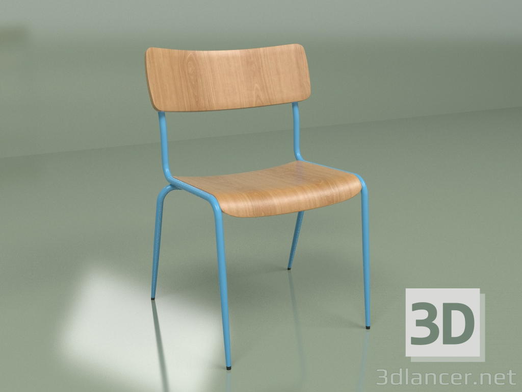 3d model Chair Mies (blue matte) - preview