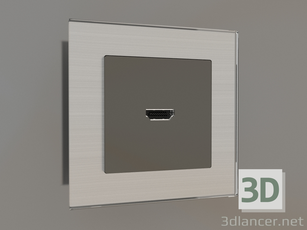 3d model Toma HDMI (marrón grisáceo) - vista previa