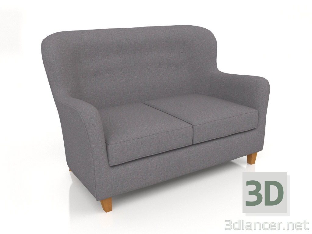 3d model Noir straight 2-seater sofa - preview