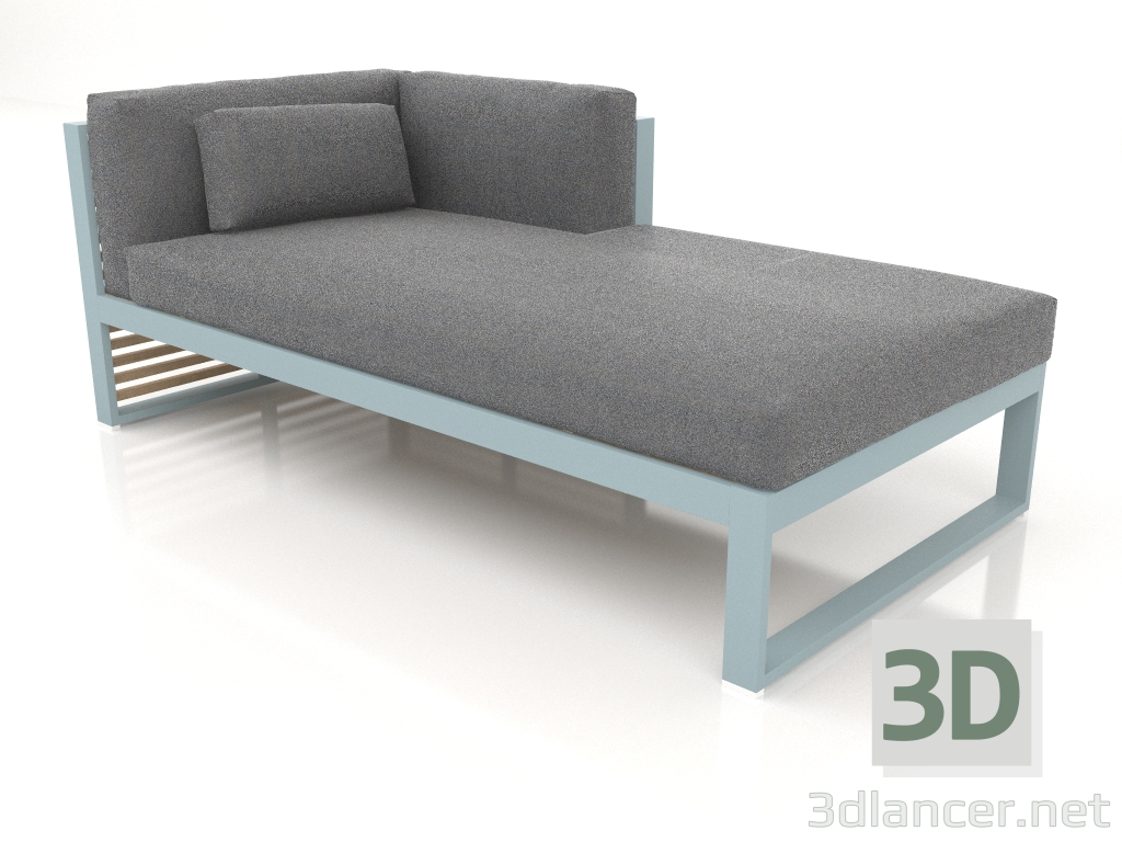 Modelo 3d Sofá modular, seção 2 direita (azul cinza) - preview