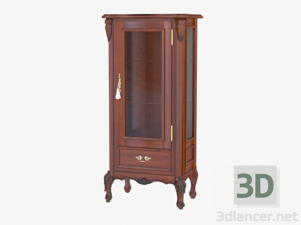 modèle 3D armoire porte simple avec compartiment BN8807 (un arbre avec une patine noire) - preview