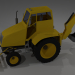 3d Tractor (+ blade, bucket, trailer) model buy - render