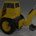 3d Tractor (+ blade, bucket, trailer) model buy - render