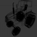 3d Tractor (+ blade, bucket, trailer) model buy - render