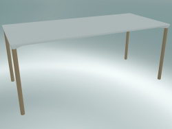 Mesa MONZA (9208-01 (80x180cm), H 73cm, HPL branco, alumínio, cinza natural folheado)