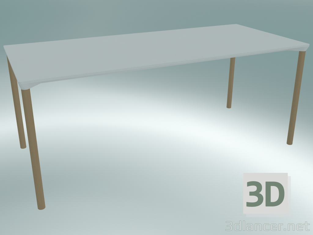 3d модель Стол MONZA (9208-01 (80x180cm), H 73cm, HPL white, aluminum, natural ash veneered) – превью