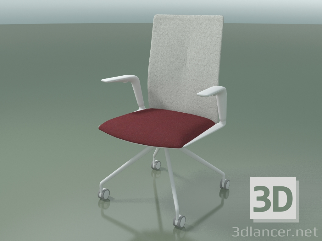 3d model Chair 4819 (4 castors, with upholstery - fabric and mesh, V12) - preview