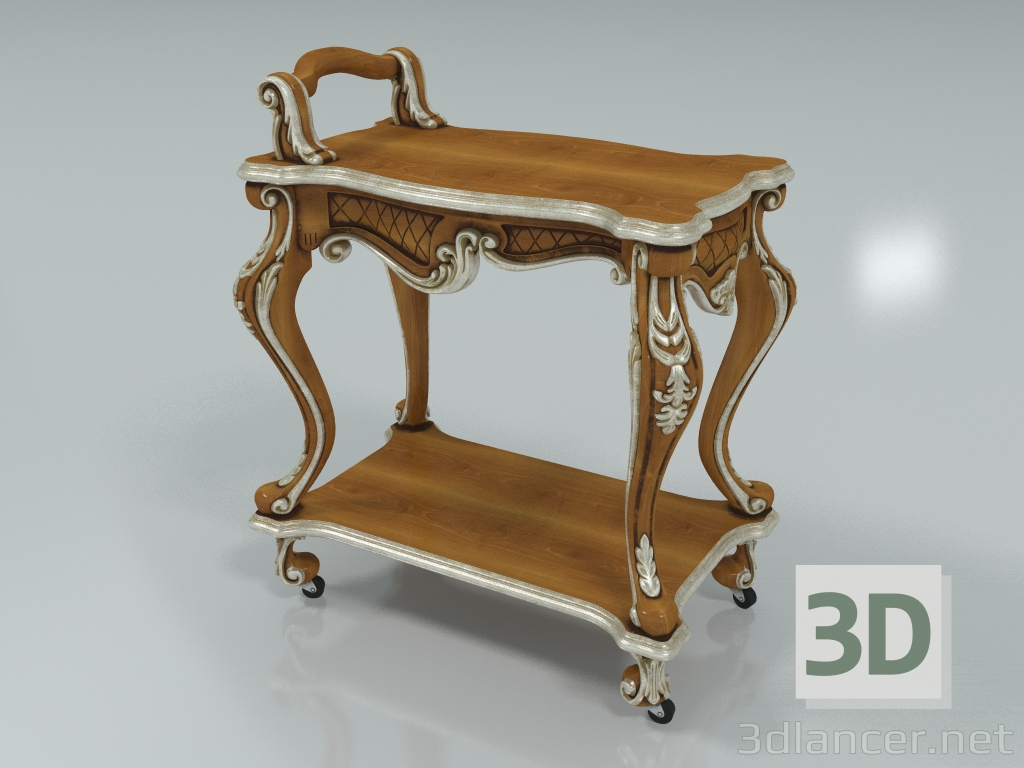 Modelo 3d Carrinho de chá esculpido (art. 12659) - preview