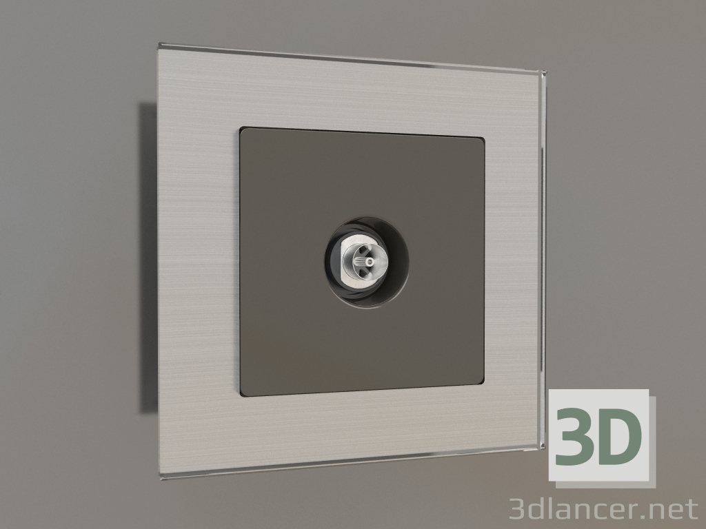 3d model TV socket (gray brown) - preview