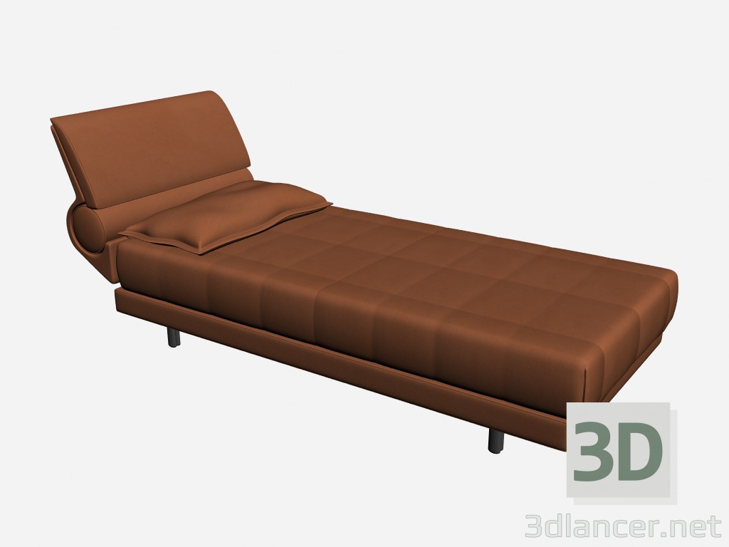 3d model cama individual - vista previa