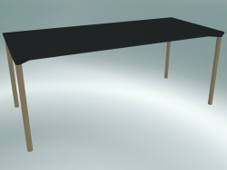 Mesa MONZA (9208-01 (80x180cm), H 73cm, HPL preto, alumínio, cinza natural folheado)