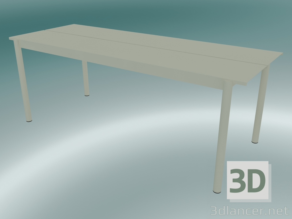 3d model Table Linear Steel (200 cm, Off-White) - preview