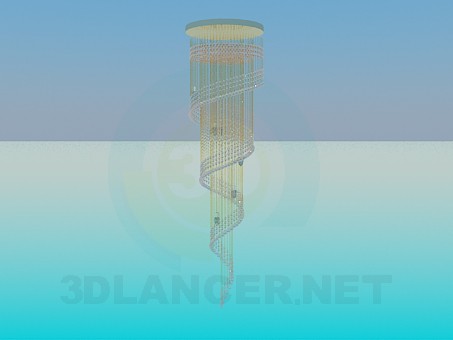 3D Modell Hohen spiralförmige Kronleuchter - Vorschau