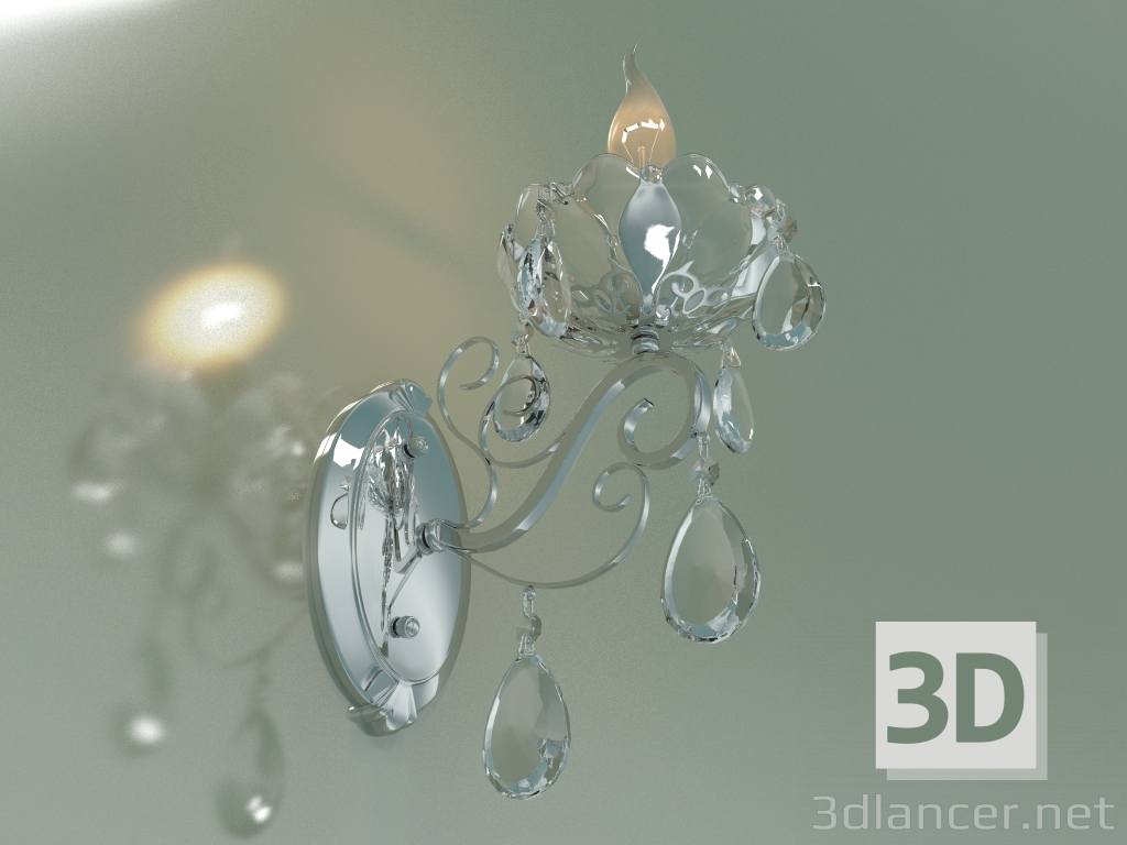 3d model Lámpara de pared Escada 10109-1 (cromo cristal azul) - vista previa