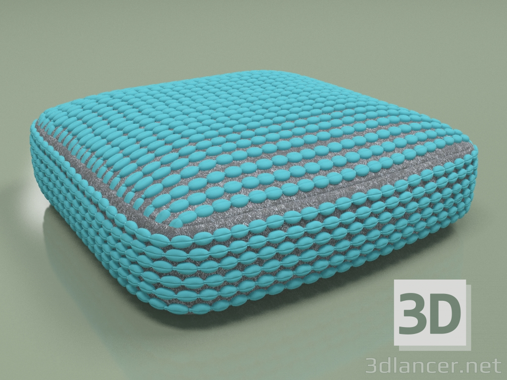 modèle 3D Coussin Rococo (turquoise) - preview