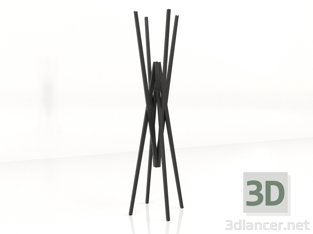 3d model Coat stand (black oak) - preview