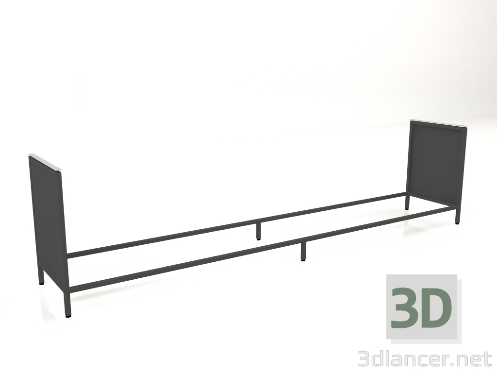 3d model Isla V1 (pared) en 60 marco 6 (negro) - vista previa