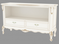 Console con due cassetti BN8812 (bianco con patina d'oro)