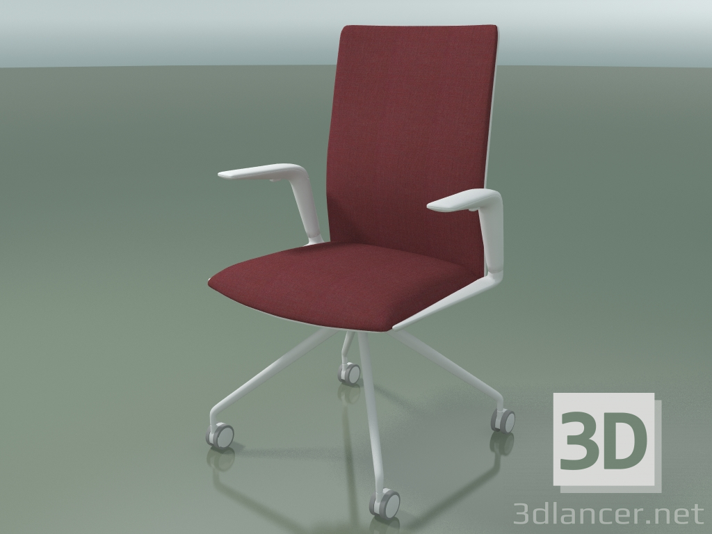 3d model Chair 4825 (4 castors, with front trim - fabric, V12) - preview