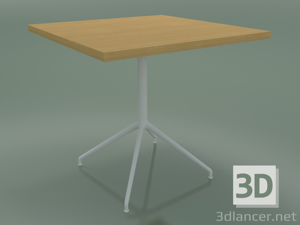 3D Modell Quadratischer Tisch 5755 (H 74,5 - 80 x 80 cm, natürliche Eiche, V12) - Vorschau