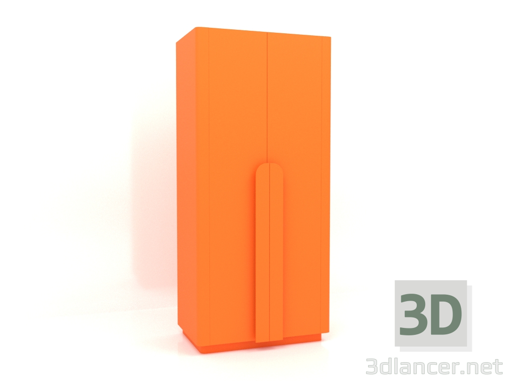 3d model Wardrobe MW 04 paint (option 4, 1000x650x2200, luminous bright orange) - preview