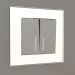 3d model Illuminated two-gang switch (brushed nickel) - preview